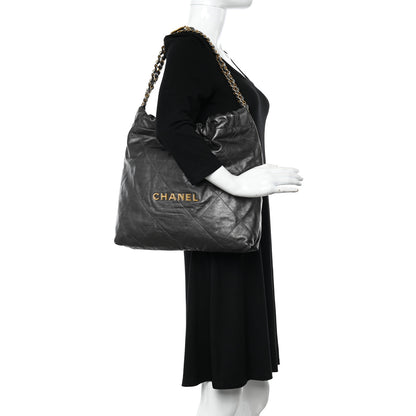 Chanel Metallic Calfskin Quilted Chanel 22 Ruthenium 2 of 12
