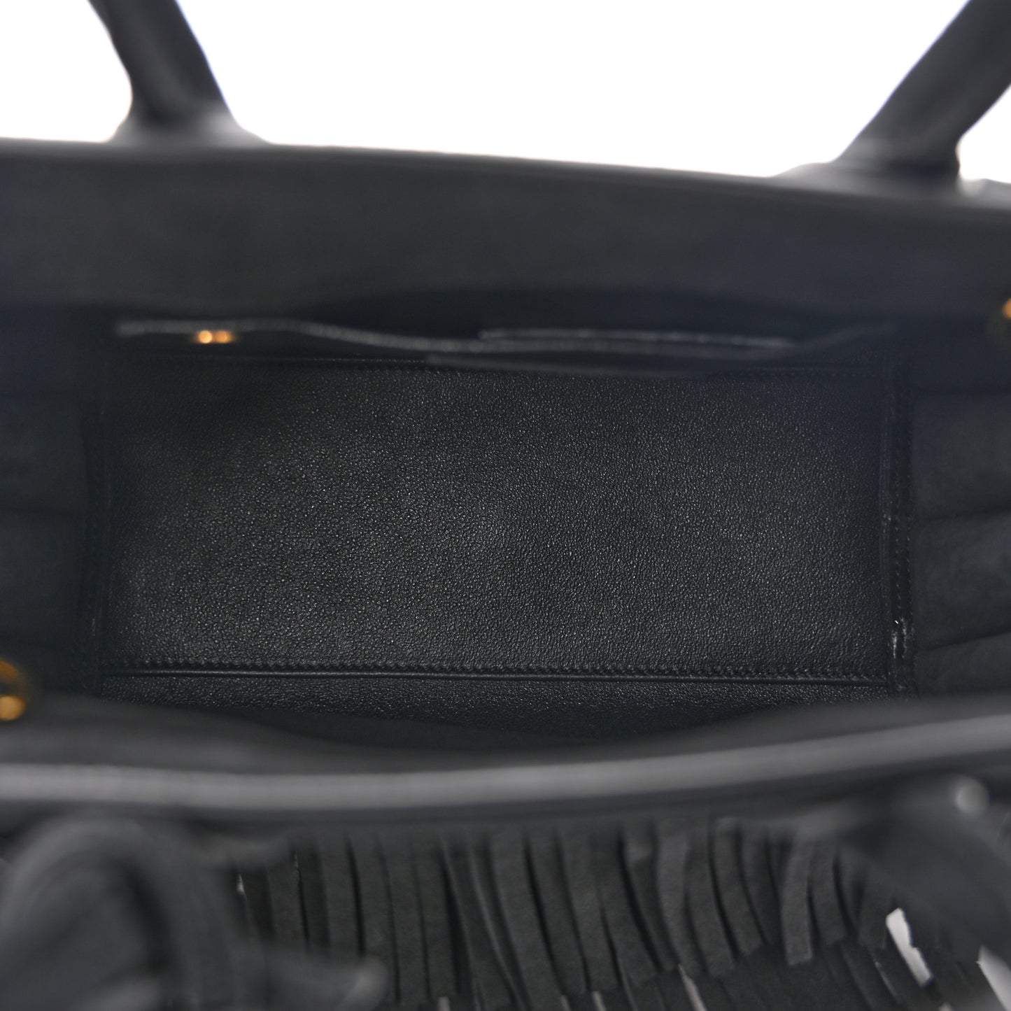 Suede Fringe Nano Sac De Jour Black
