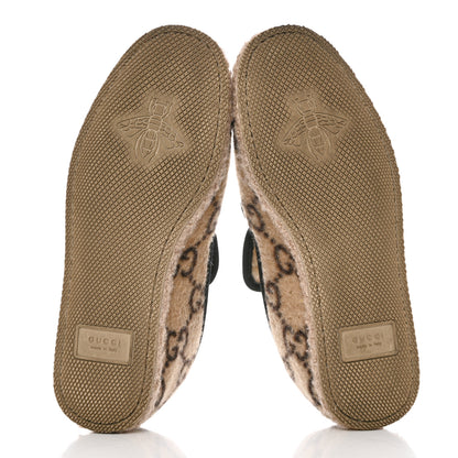 Gucci Covered Wool GG Monogram Womens Fria Horsebit Loafers 36.5 Beige Ebony Black Butterscotch 5 of 8