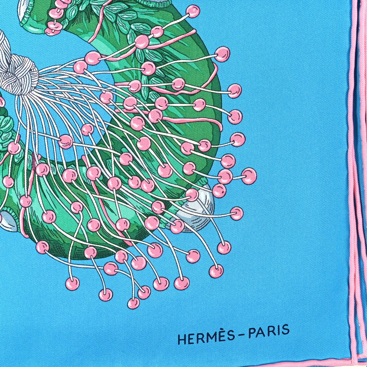 Hermes Silk Bracelets de Lumière Scarf 90 Bleu Azur Rouge Vert 2 of 3