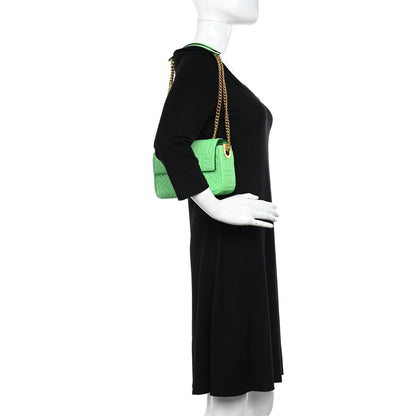 Fendi Nappa Small FF Embossed Midi Chain Baguette Edamame 2 of 10