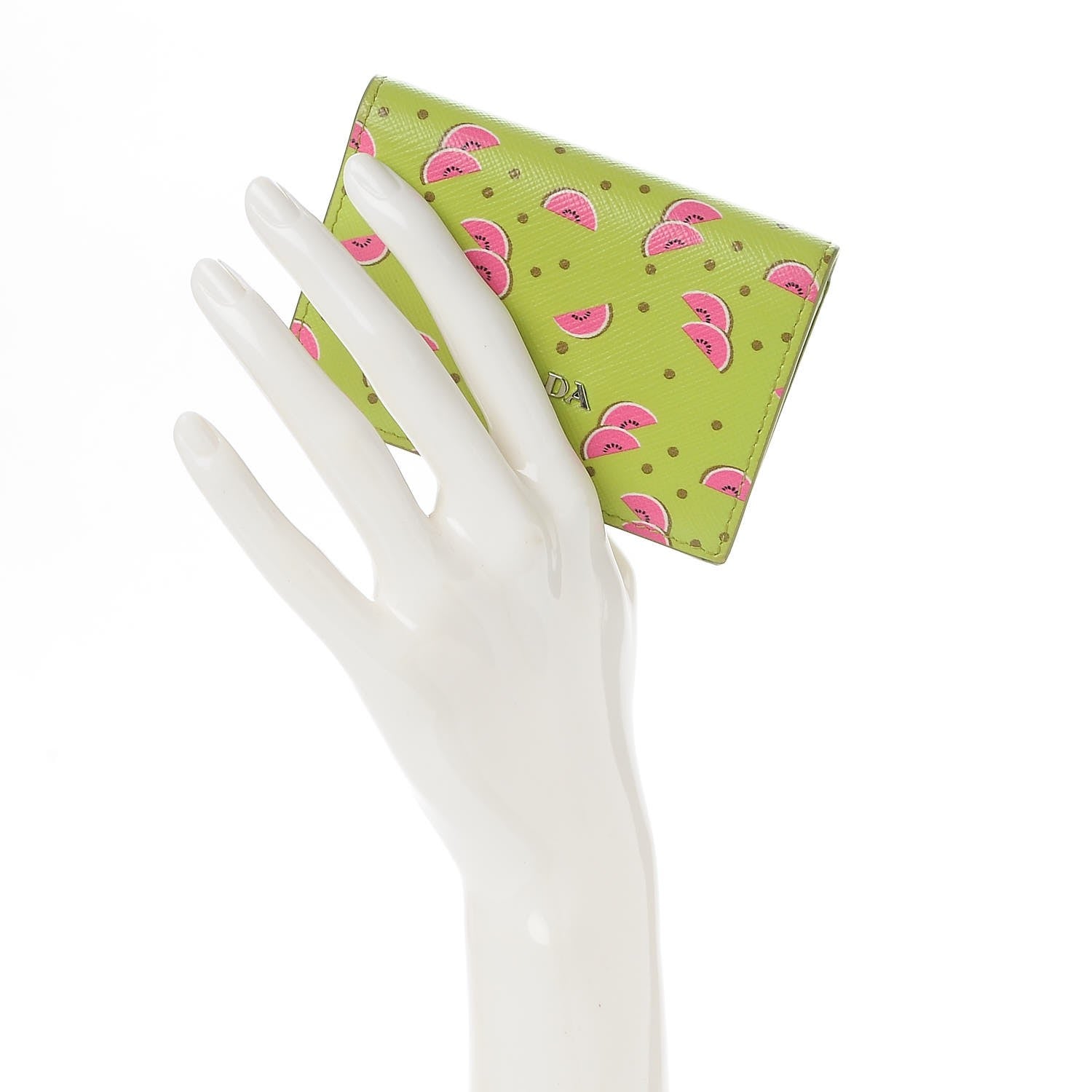 Prada Saffiano Watermelon Print Card Holder Erba 2 of 8