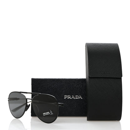 Prada Aviator Sunglasses SPR 54Z Slate Gray Black 8 of 8