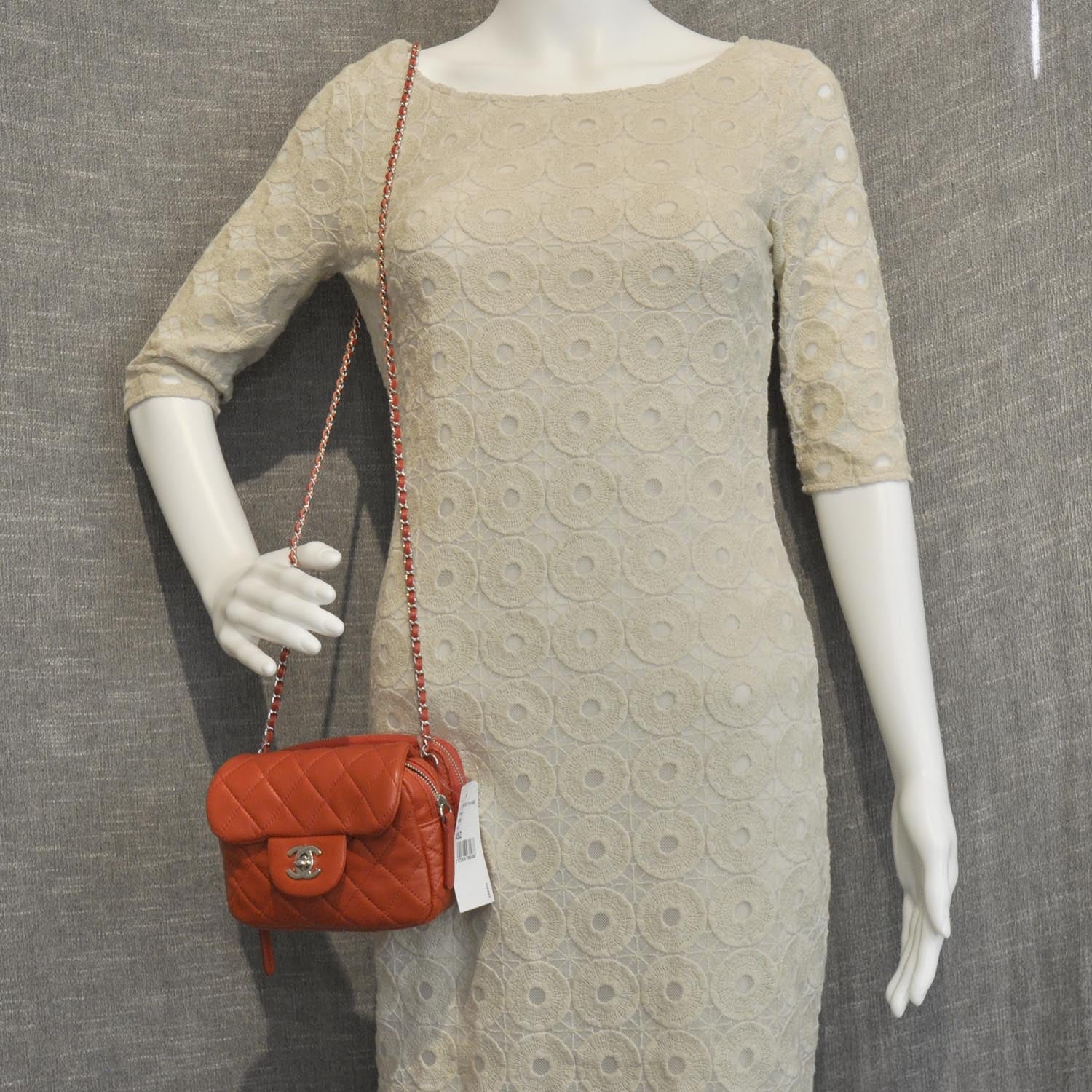 Chanel Lambskin Quilted Ultimate Wallet On Chain WOC Red 3 of 11