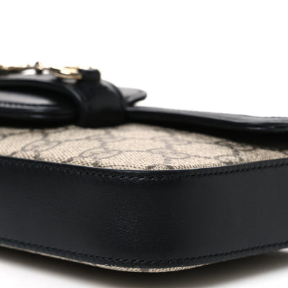 Gucci GG Supreme Monogram Azalea Calfskin Horsebit 1955 Mini Bag Beige Black 10 of 10