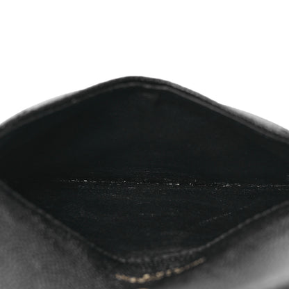 Saint Laurent Grain De Poudre Matelasse Chevron Monogram Compact Wallet Black 6 of 10