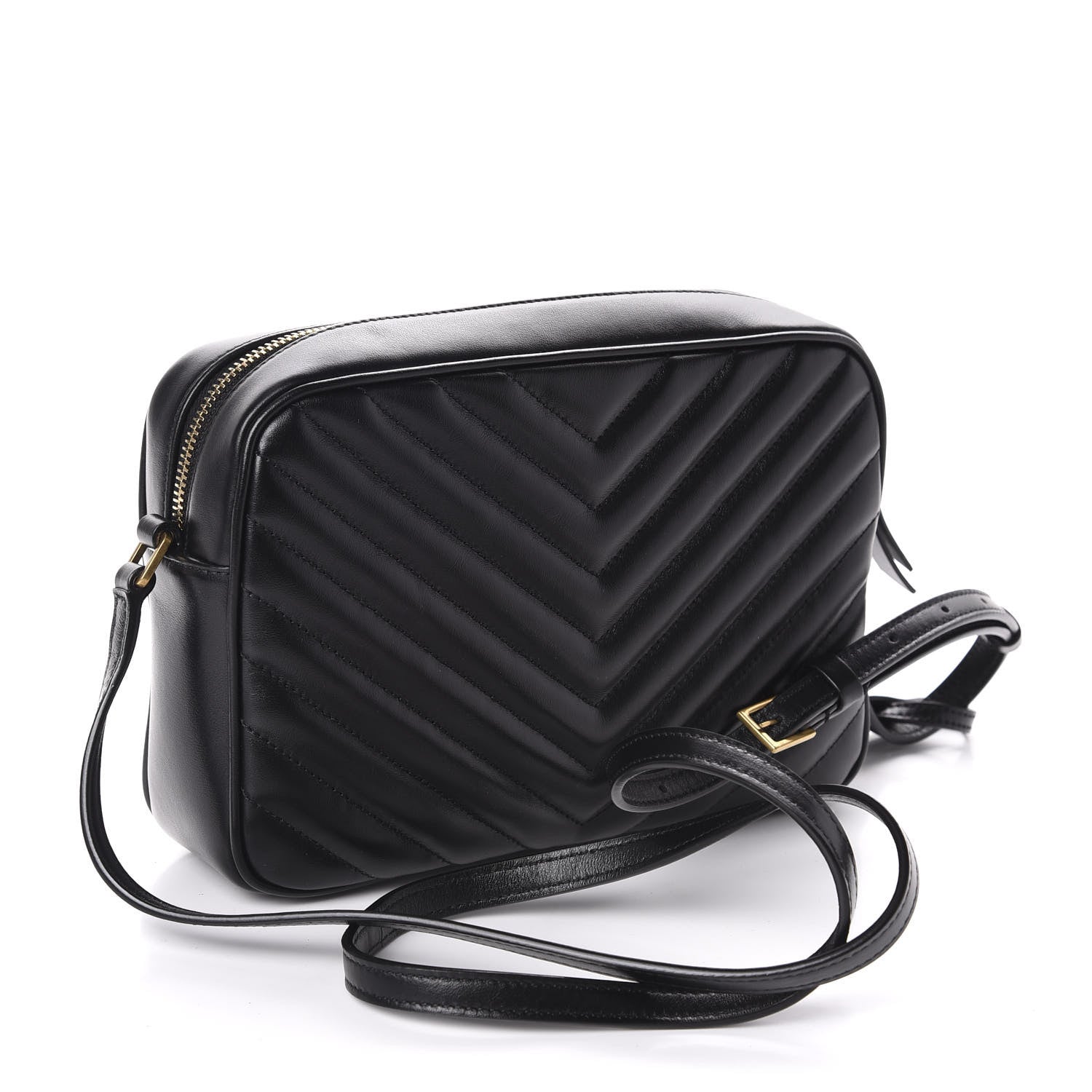 Saint Laurent Calfskin Matelasse Monogram Lou Camera Bag Black 3 of 10