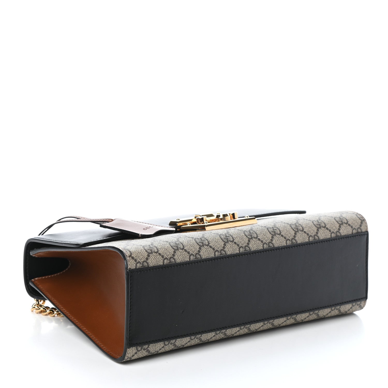 Gucci GG Supreme Monogram Calfskin Medium Padlock Shoulder Bag Beige Black Cuir 4 of 8