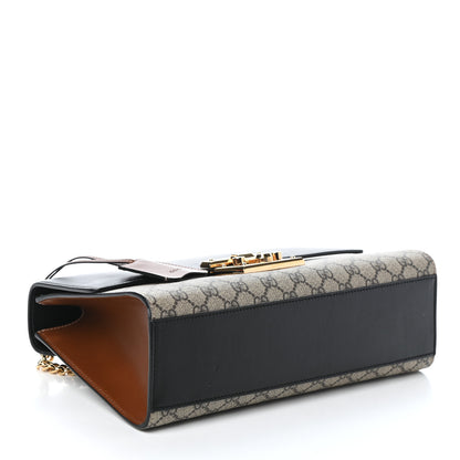 Gucci GG Supreme Monogram Calfskin Medium Padlock Shoulder Bag Beige Black Cuir 4 of 8