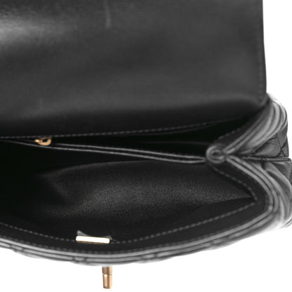 Chanel Calfskin Strass Quilted Mini Coco Handle Flap Dark Silver 5 of 9