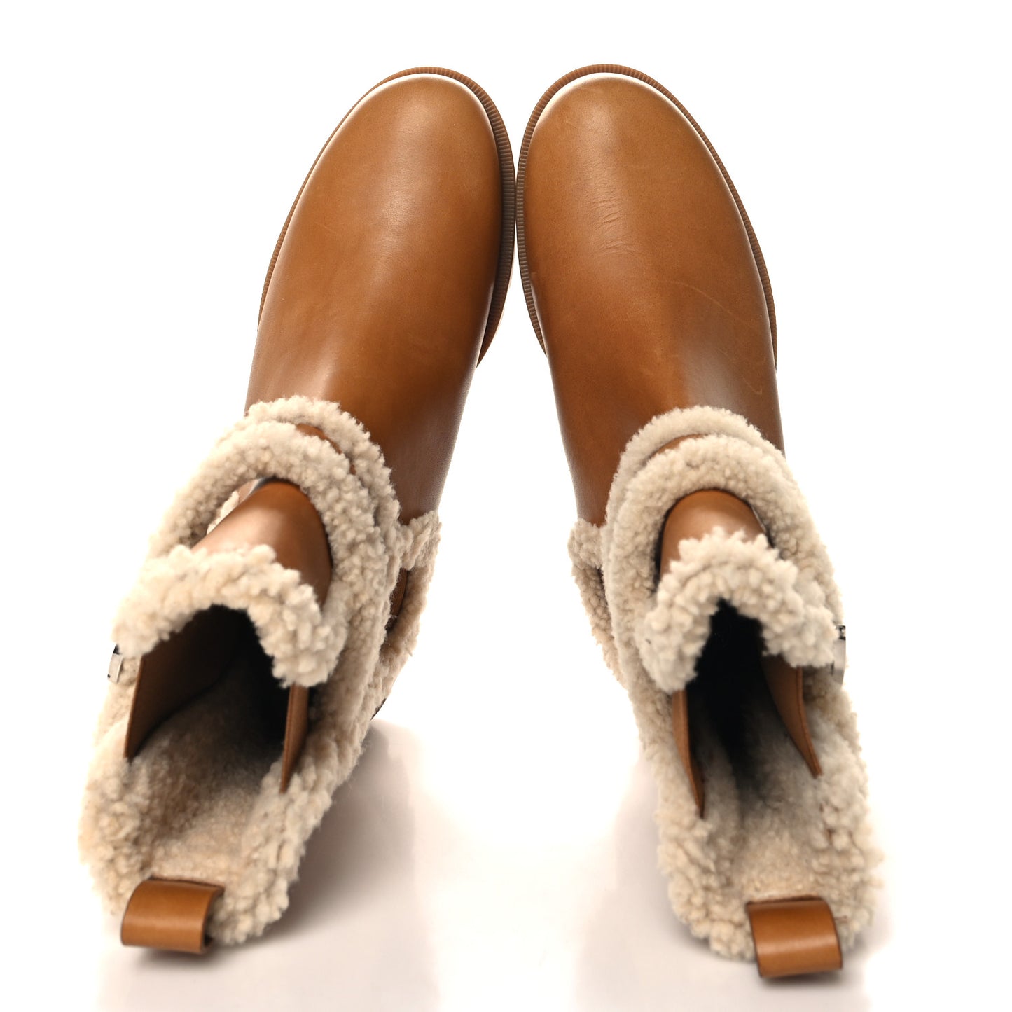 Calfskin Shearling CL Chelsea Booty 38.5 Terra Lin Beige