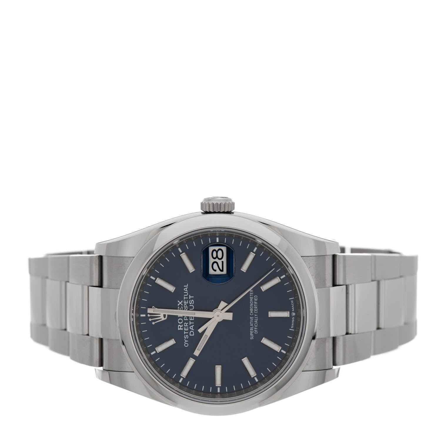 Rolex Stainless Steel 36mm Oyster Perpetual Datejust Watch Bright Blue 126200 2 of 5