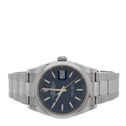 Rolex Stainless Steel 36mm Oyster Perpetual Datejust Watch Bright Blue 126200 2 of 5