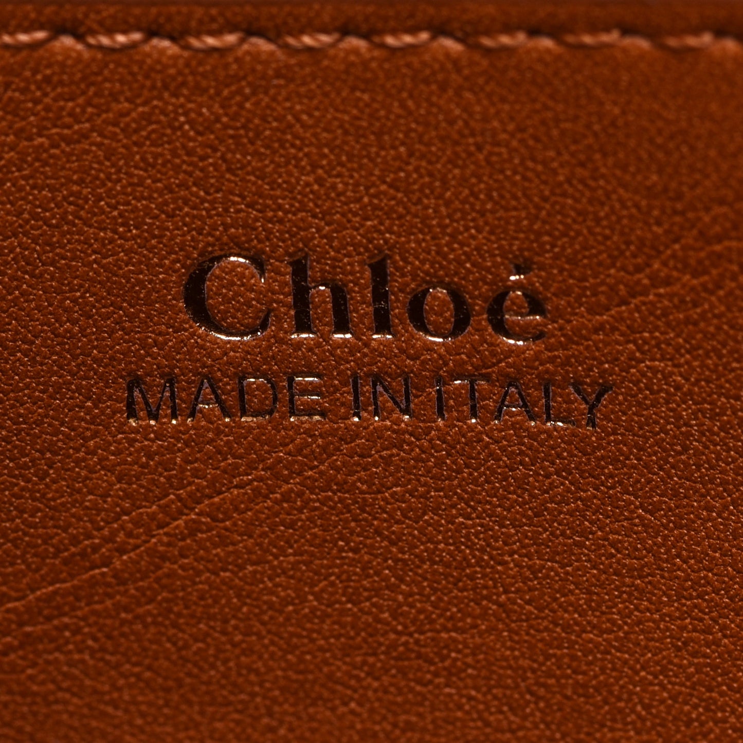 Small Grain Calfskin Kiss Bag Brown