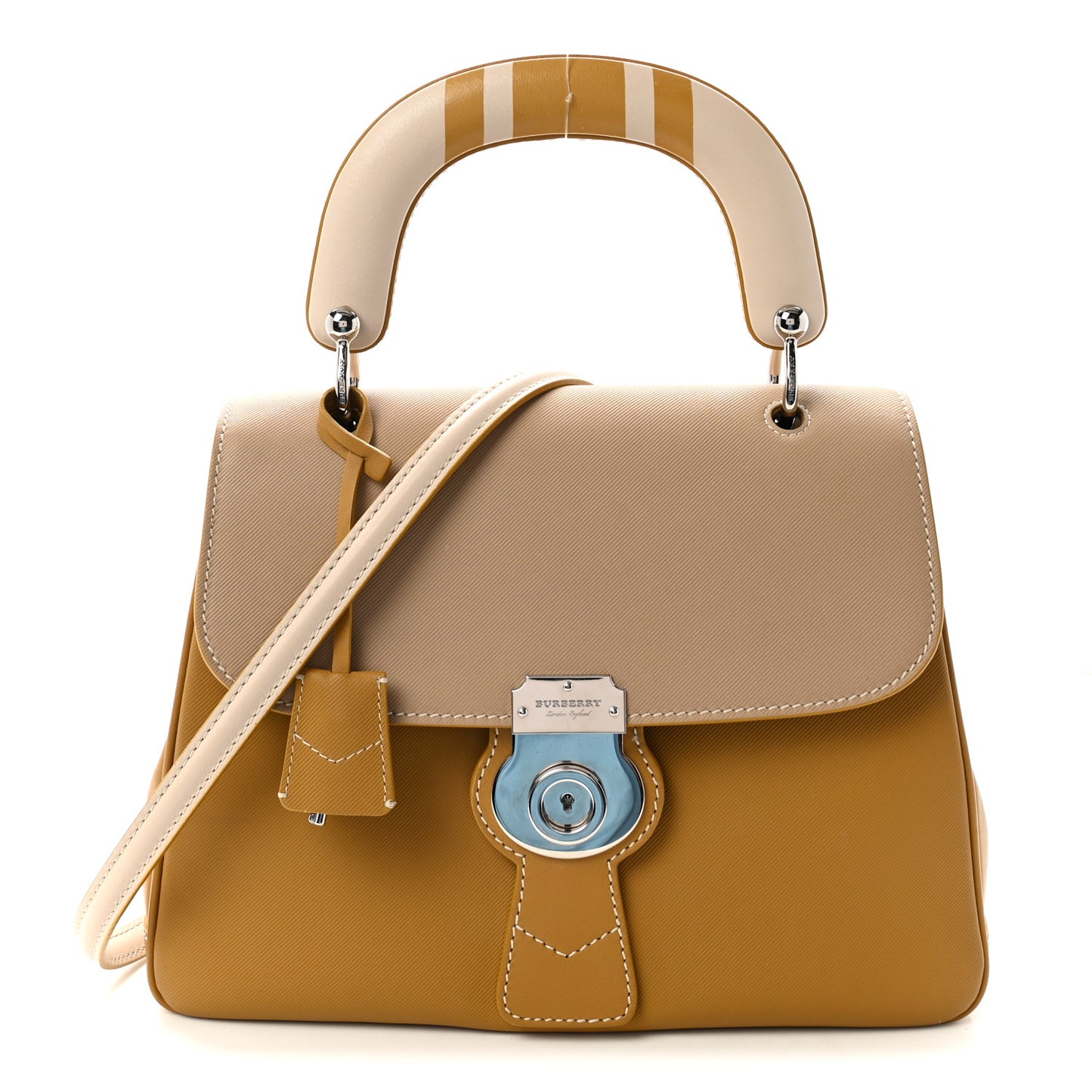 Trench Calfskin Medium DK88 Top Handle Bag Honey Ochre Yellow