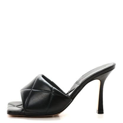 Bottega Veneta Nappa Quilted Rubber Lido Mule Sandals 38 Black 1 of 9