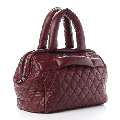 Chanel Lambskin Coco Cocoon Bowler Burgundy 3 of 9