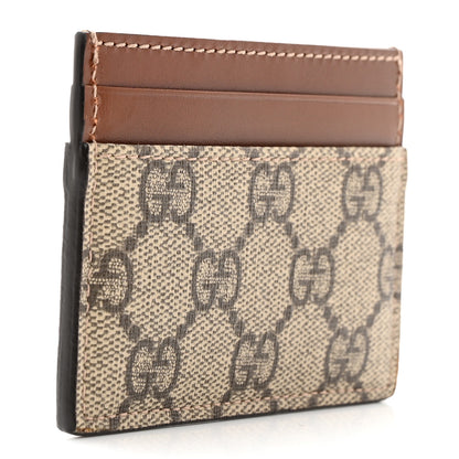 Gucci GG Supreme Monogram Calfskin Card Holder Beige Ebony Cuir 3 of 12