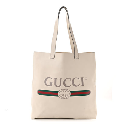 Gucci Calfskin Mens Logo Tote White 1 of 11