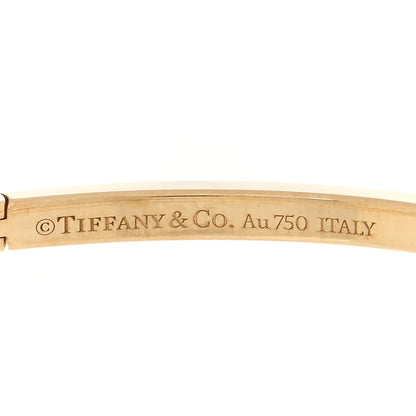 Tiffany 18K Yellow Gold Narrow T T1 Hinged Bangle Bracelet 3 of 4