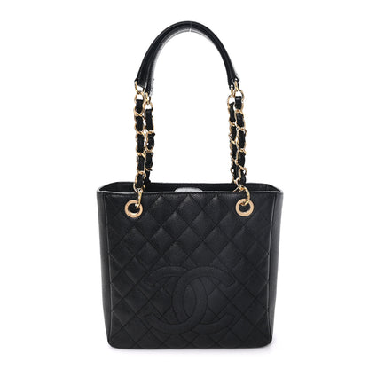 Chanel Caviar Quilted Petit Shopping Tote PST Black 1 of 10