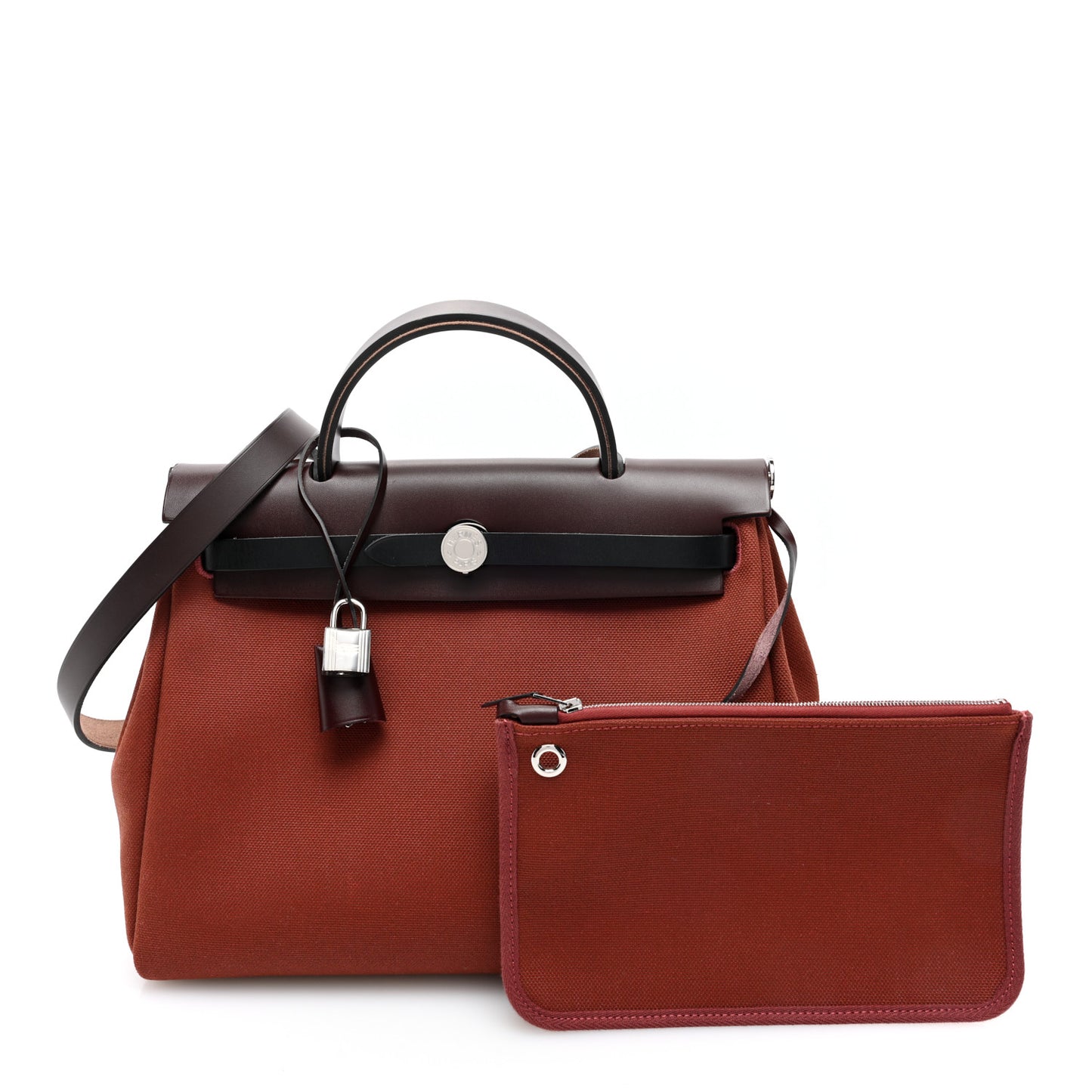 Military Toile Vache Hunter Tri-Color Herbag Zip Retourne 31 PM Rouge H Ebene Black