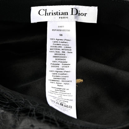 Christian Dior Lambskin Arty Beret Cap with Veil 56 Black 8 of 11