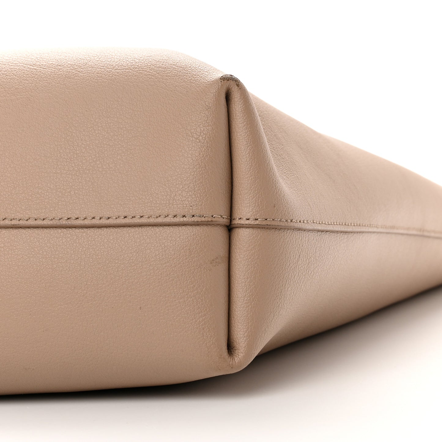 Calfskin North-South Shopping Tote Dark Beige