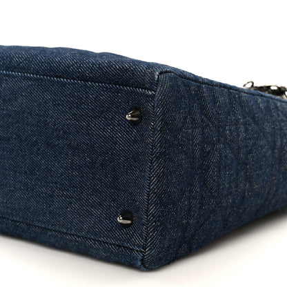 Christian Dior Denim Cannage Medium Lady Dior Blue Black 10 of 10