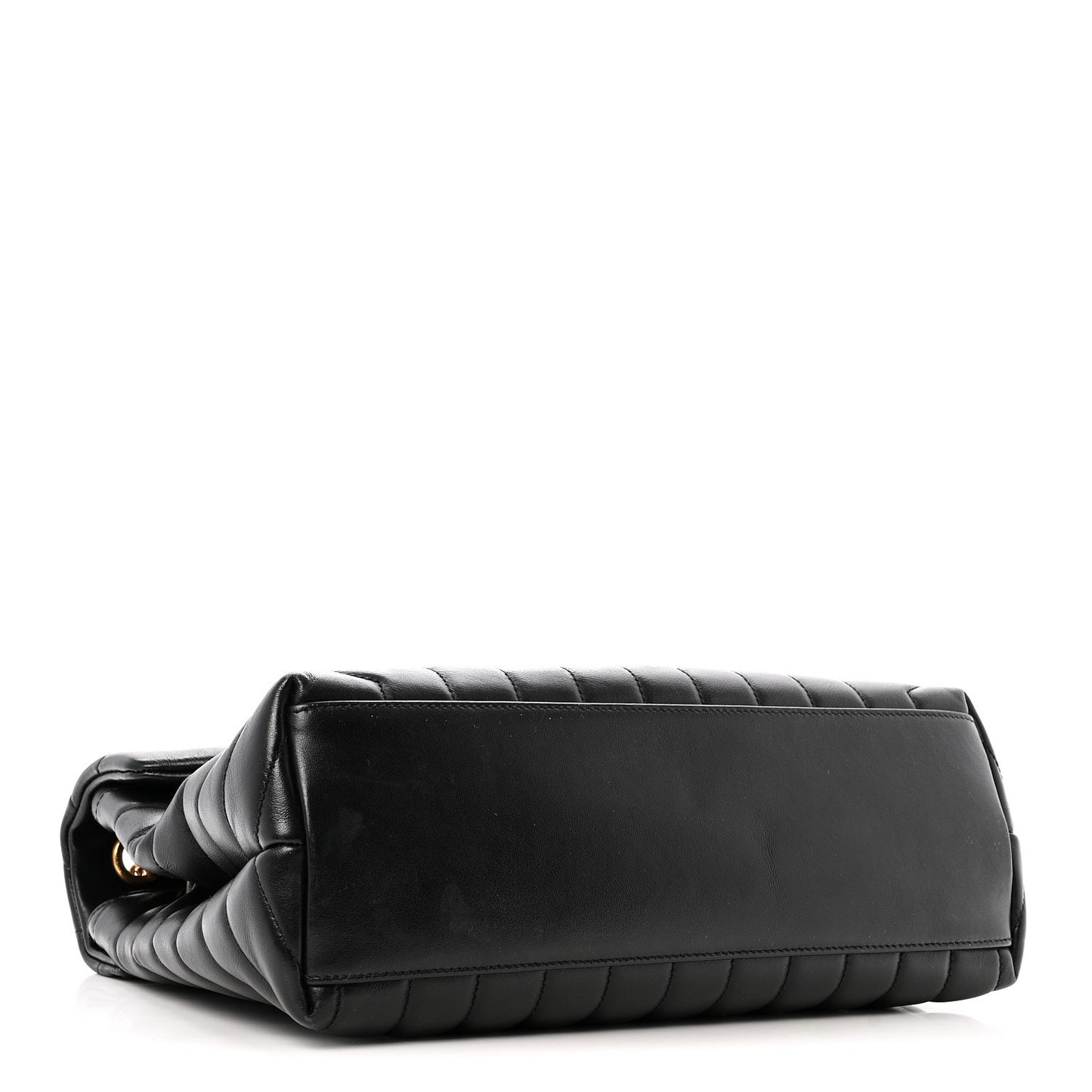 Calfskin Y Quilted Monogram Medium Loulou Chain Satchel Black