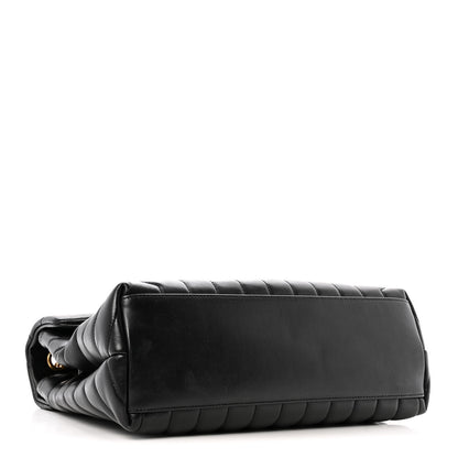 Saint Laurent Calfskin Y Quilted Monogram Medium Loulou Chain Satchel Black 3 of 14