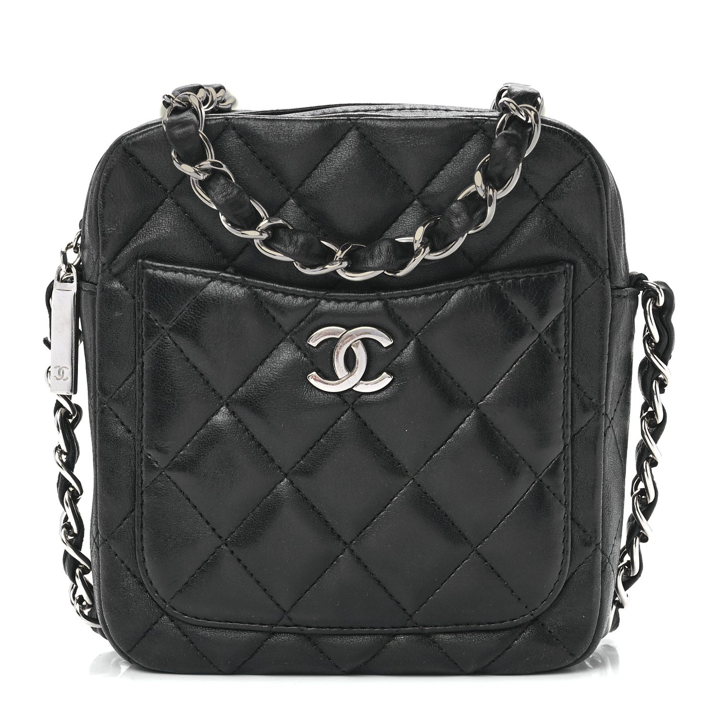 Lambskin Quilted Crossbody Black