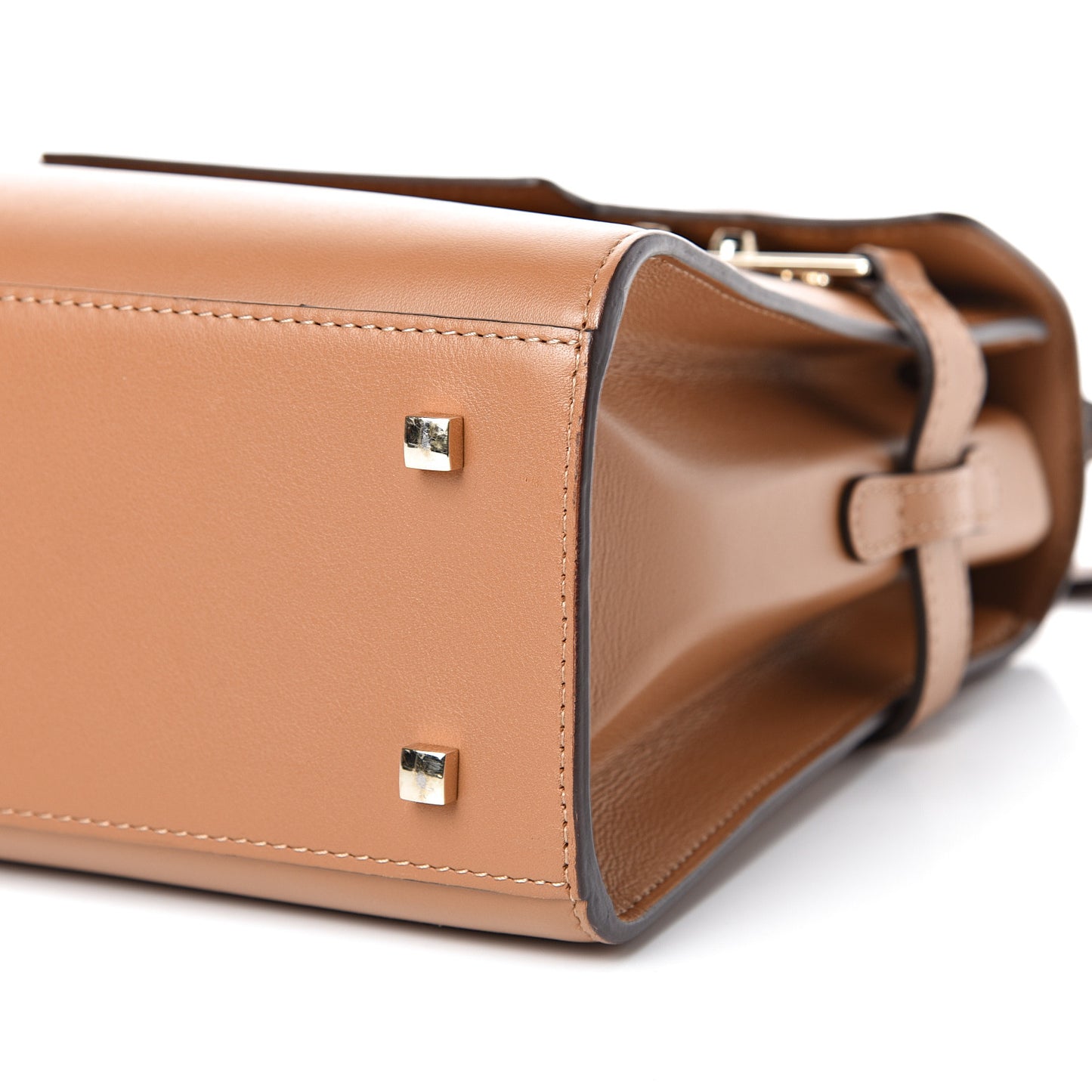 Calfskin MM Tempete Satchel Camel