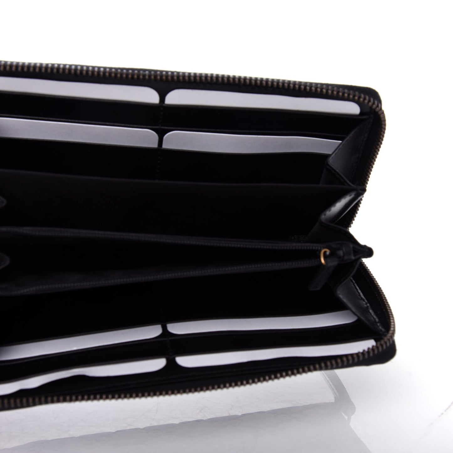 Guccissima Signature Crystal Cat Zip Around Wallet Black