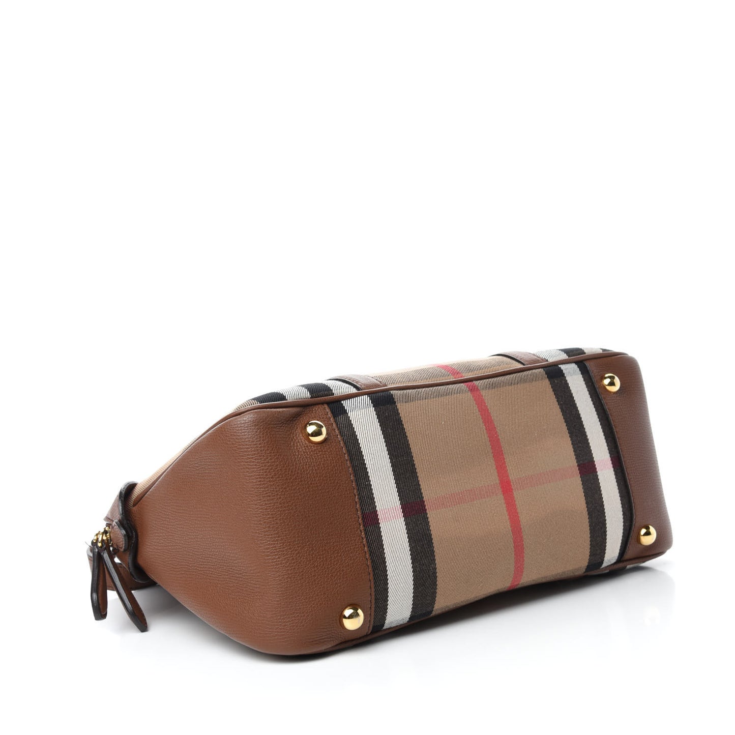Derby Calfskin House Check Medium Milverton Satchel Tan