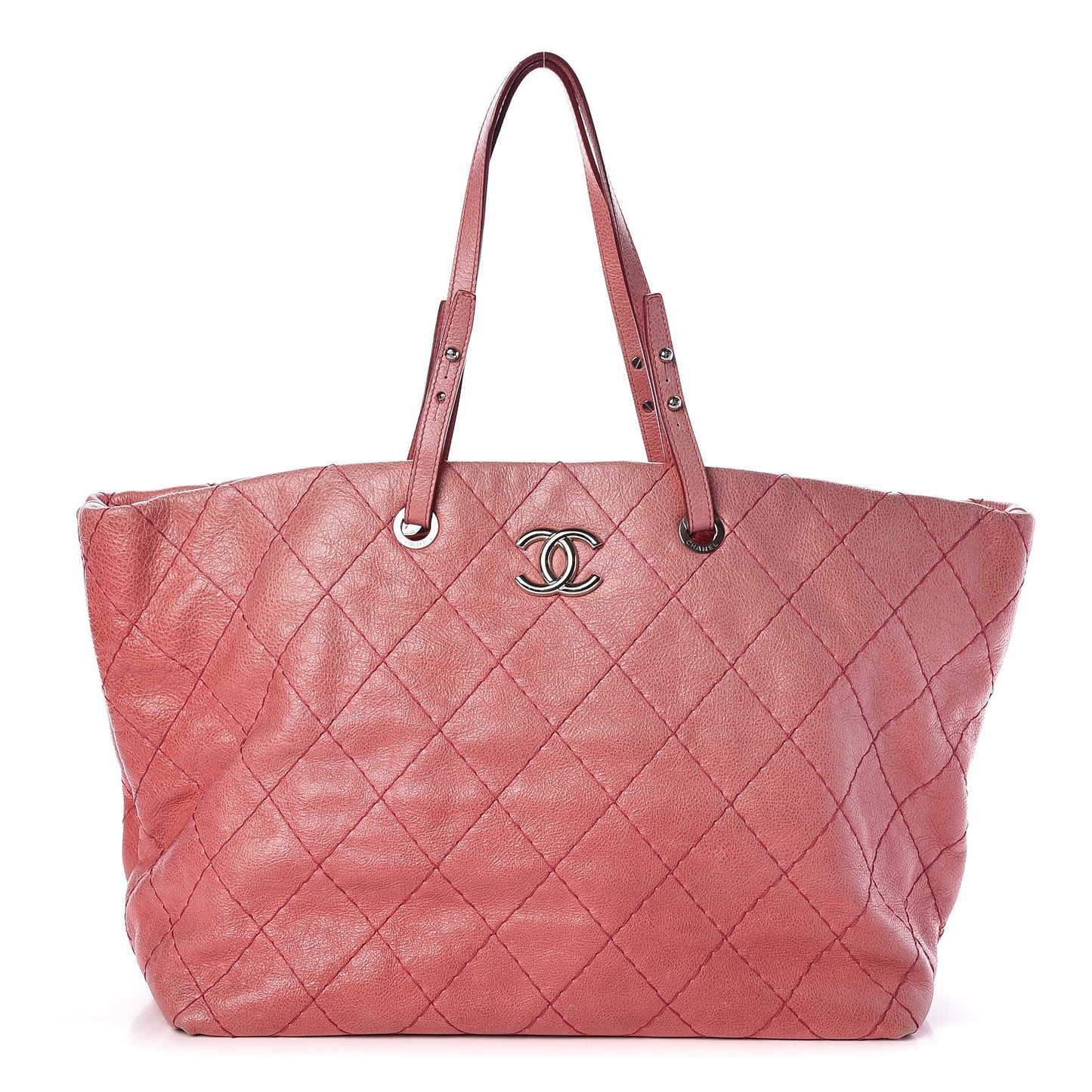 Glazed Calfskin XL On The Road Tote Pink