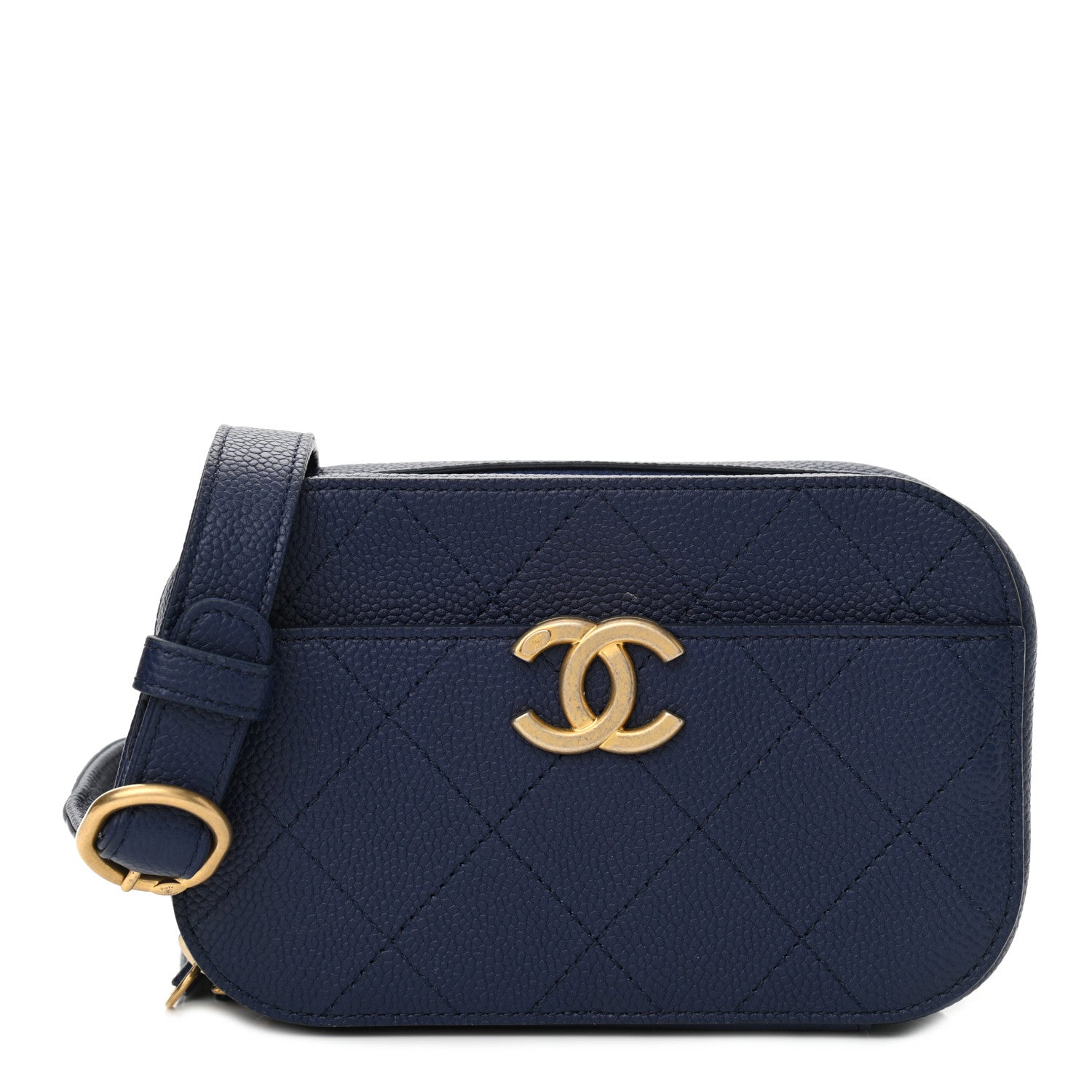 Chanel Caviar Quilted Waist Bag Navy Blue 1 of 10