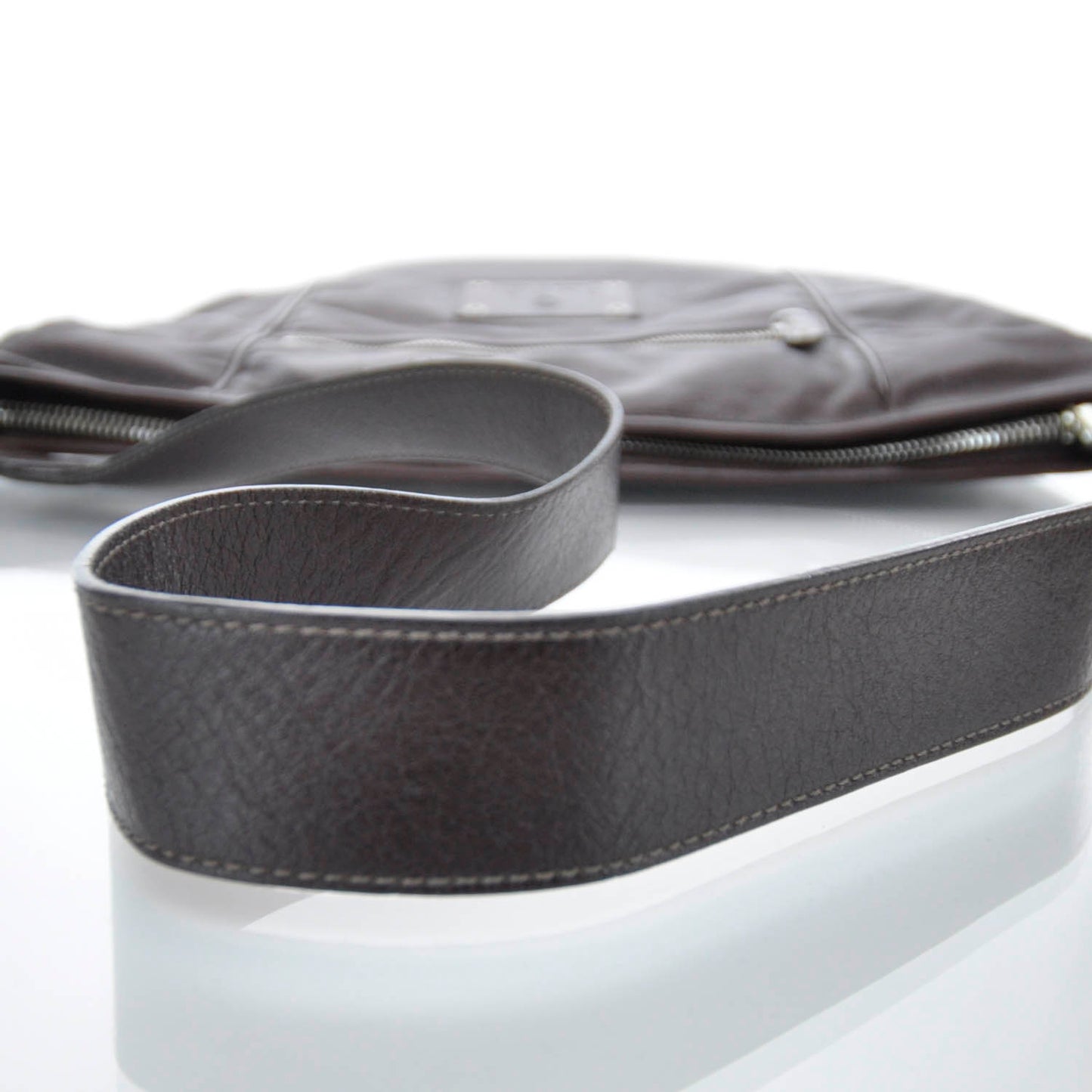 Leather Messenger Bag Brown Unisex