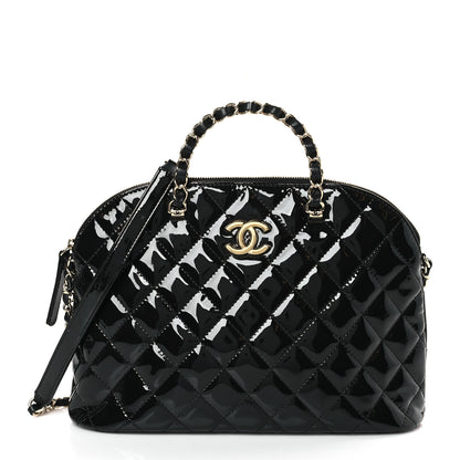 Chanel Patent Quilted Shiny Coco Small Shopping Bag Black 1 of 9