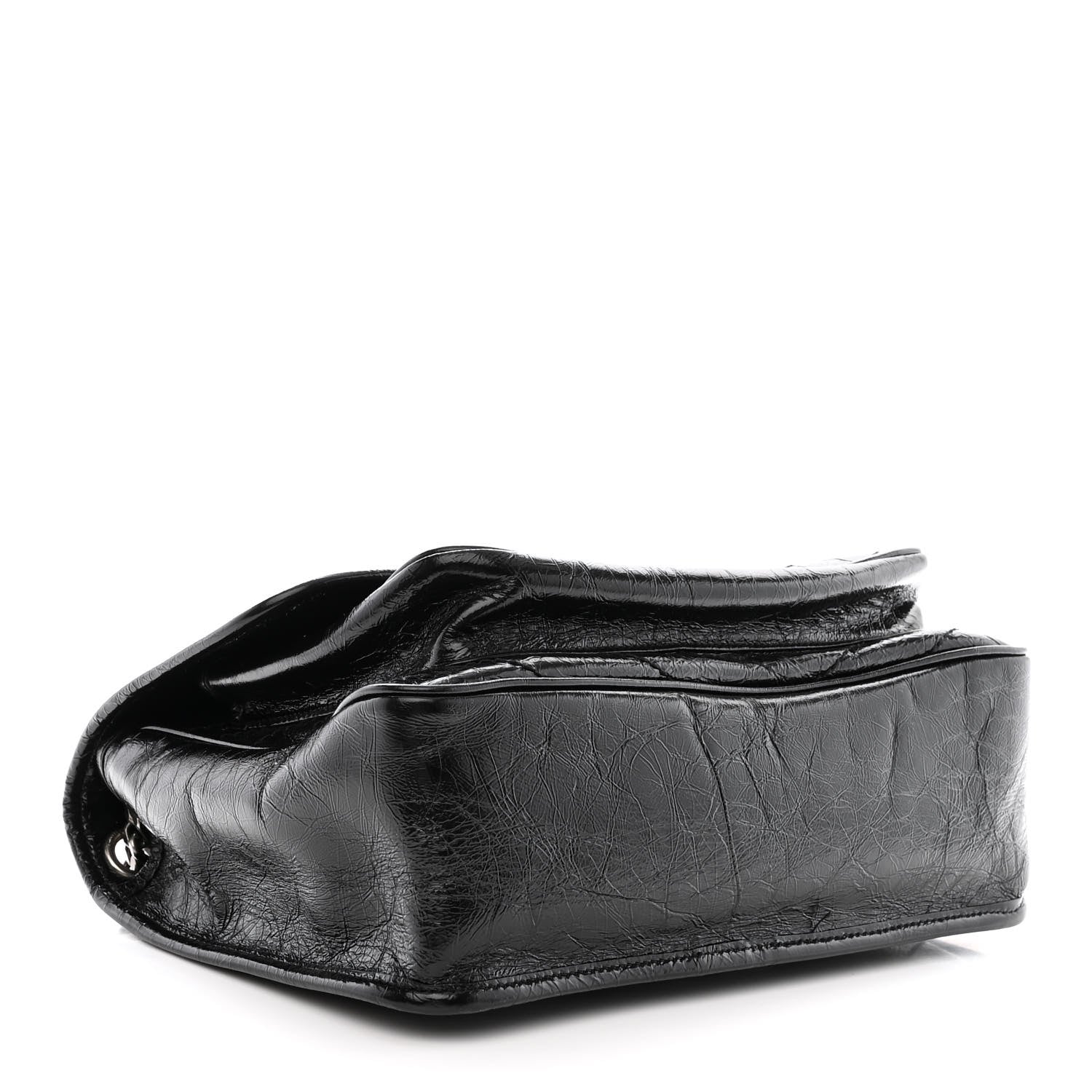 Saint Laurent Crinkled Calfskin Matelasse Monogram Medium Niki Chain Satchel Black 4 of 11