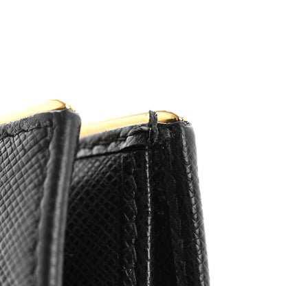 Prada Saffiano Metal Bi-Fold Wallet Black 8 of 9