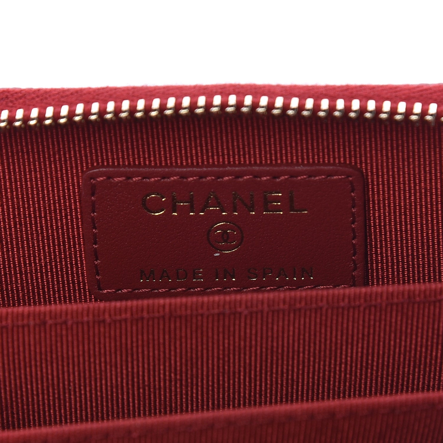 Chanel Caviar Quilted Zip Coin Purse Red 6 of 8