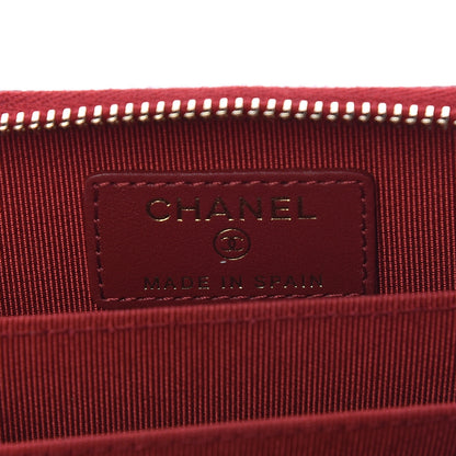 Chanel Caviar Quilted Zip Coin Purse Red 6 of 8