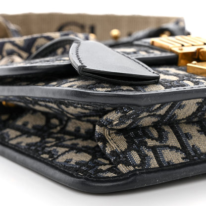 Christian Dior Oblique Small DiorAddict Flap Bag Navy Blue 9 of 14