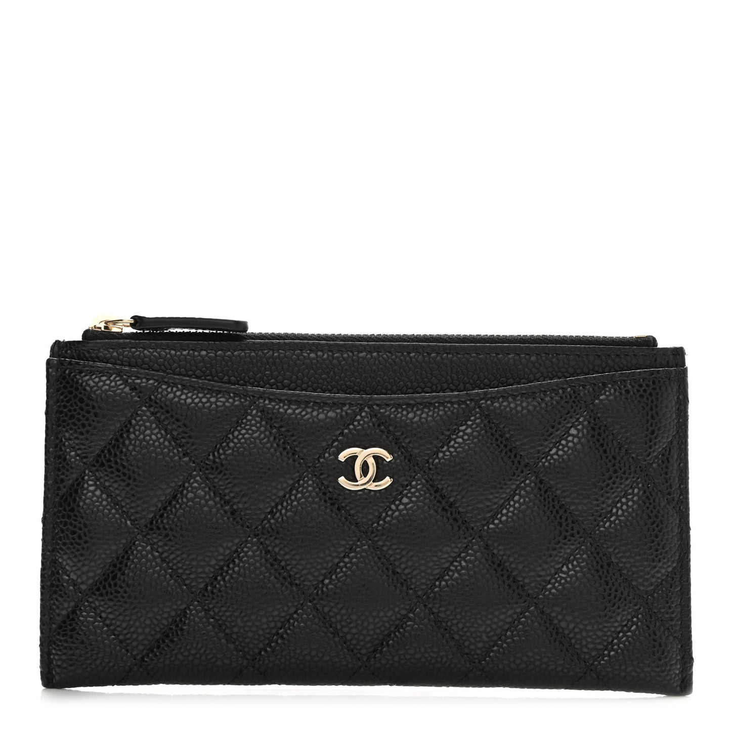 Caviar Quilted Classic Zip Pouch Black