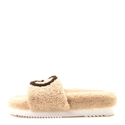 Gucci Merino Interlocking G Slide Sandals 37 Butterscotch Cocoa 1 of 9