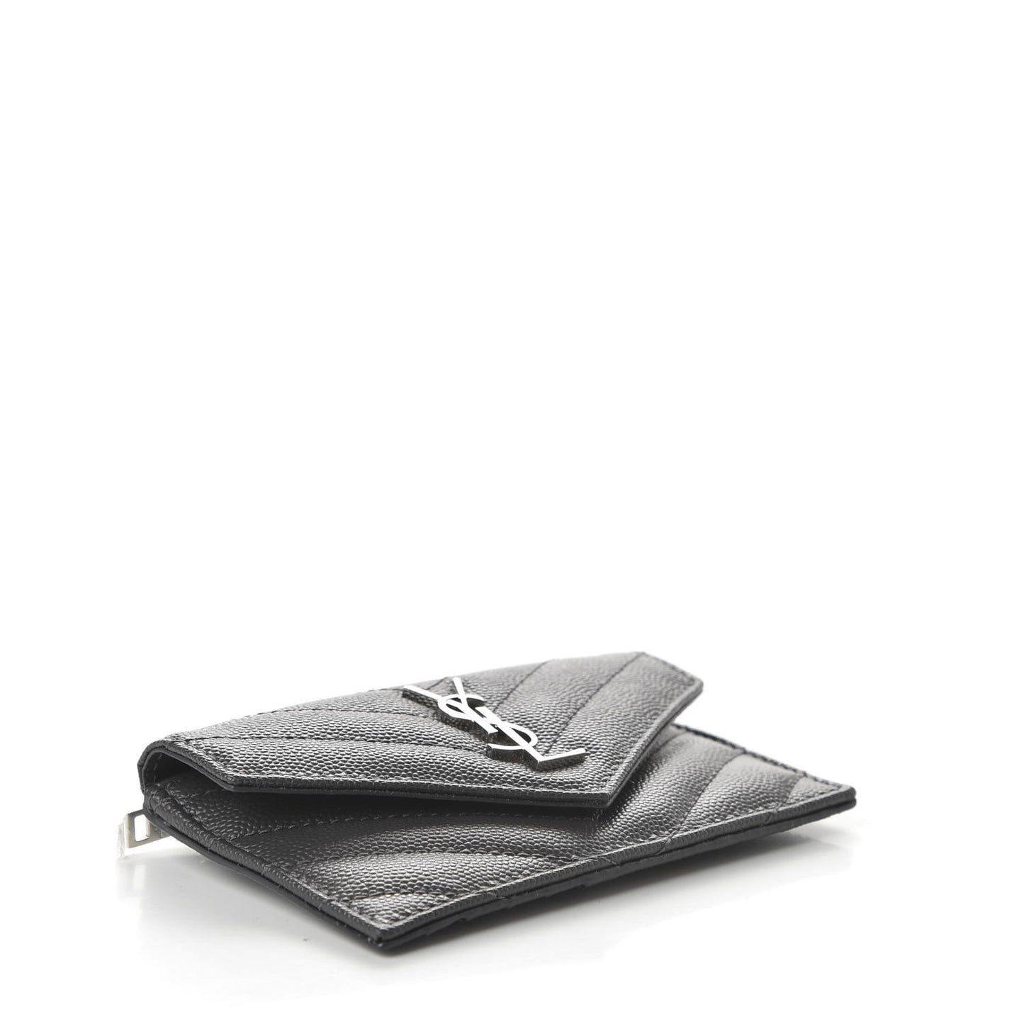 Grain De Poudre Matelasse Chevron Monogram Compact Wallet Storm