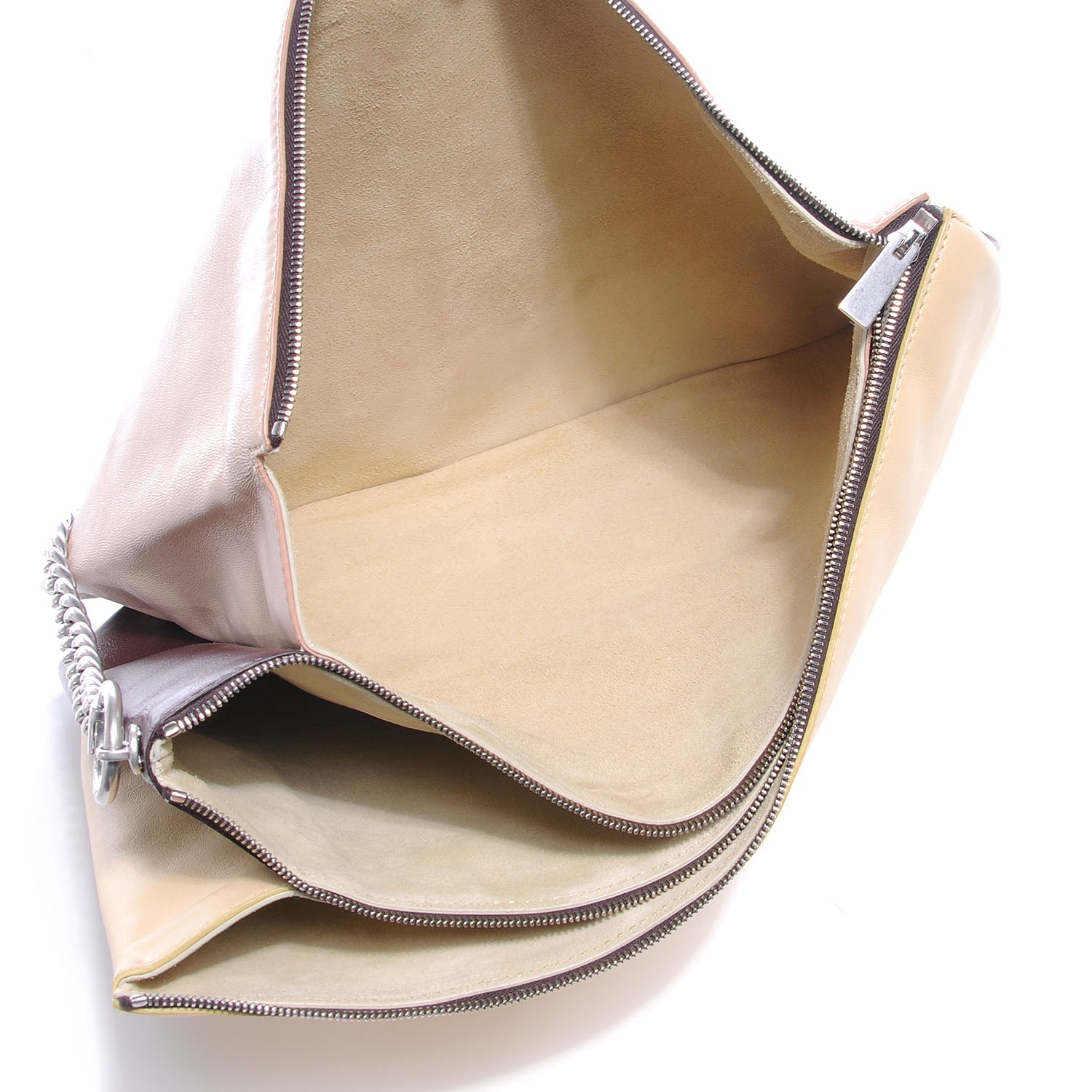 Celine Lambskin Soft Trio Zipped Bag Vanilla 8 of 9