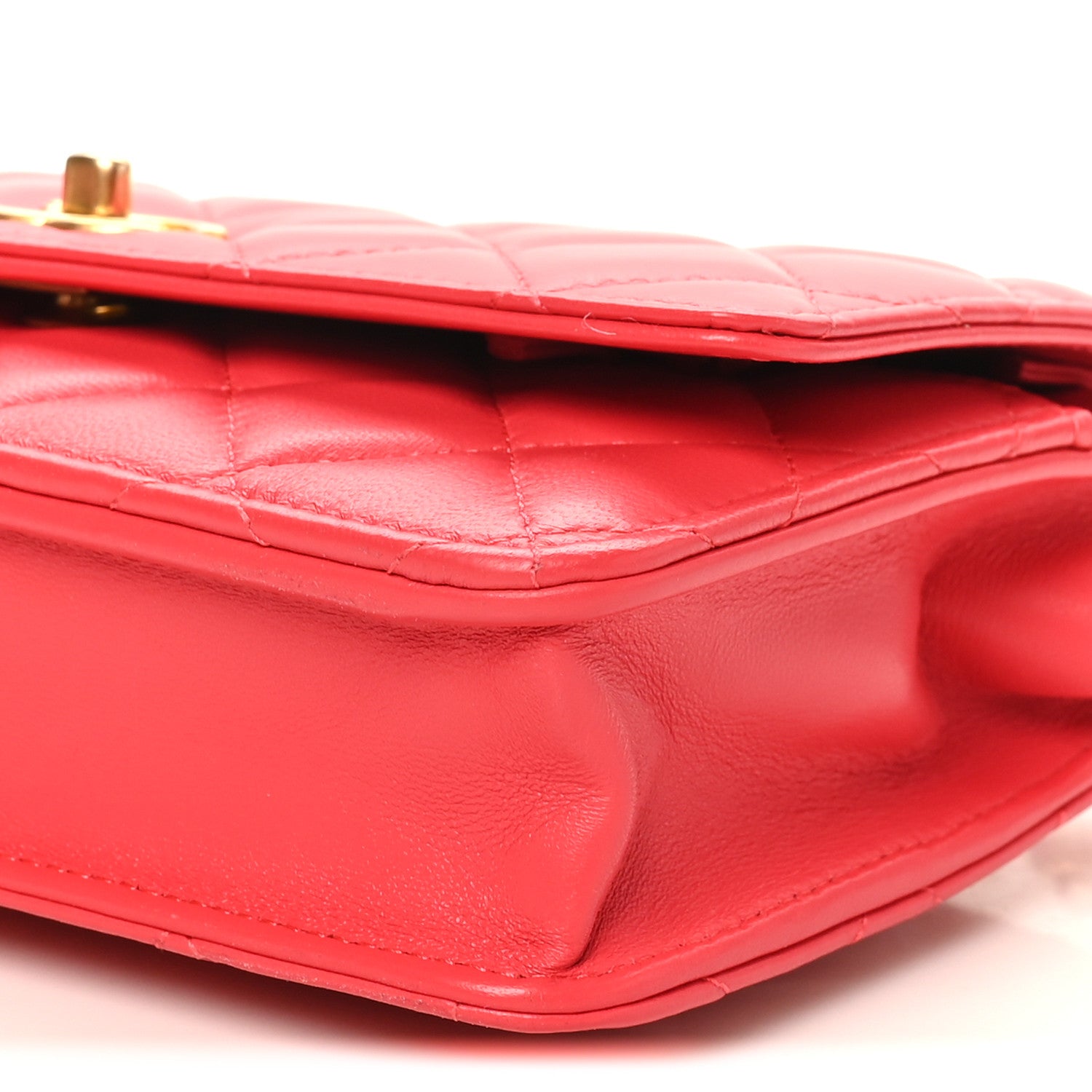Chanel Lambskin Quilted CC Pearl Crush Wallet On Chain WOC  Red 11 of 12