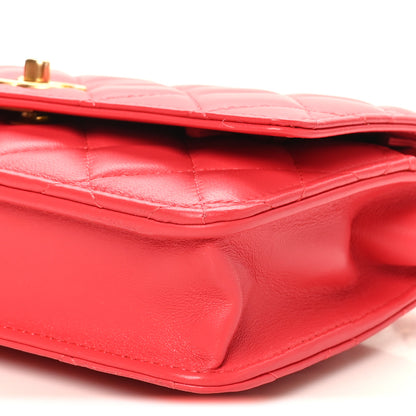 Chanel Lambskin Quilted CC Pearl Crush Wallet On Chain WOC  Red 11 of 12